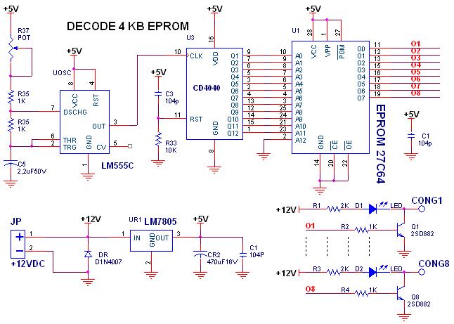 Eprom điều khiển Led Mạch điều khiển Led sử dụng EPROM Mạch giải mã EPROM